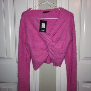 Hot pink sweater from fashion nova